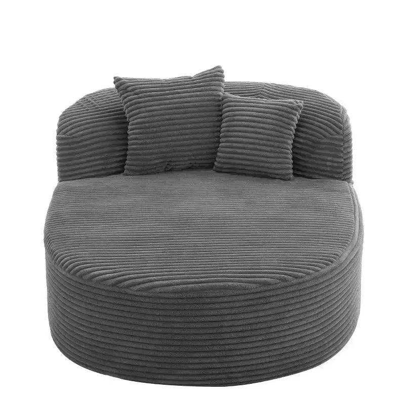 51" Oversized Corduroy Chaise Lounge Sofa Bed with 2 Pillows, Boneless Design