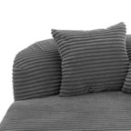 51" Oversized Corduroy Chaise Lounge Sofa Bed with 2 Pillows, Boneless Design