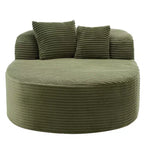 51" Oversized Corduroy Chaise Lounge Sofa Bed with 2 Pillows, Boneless Design
