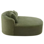 51" Oversized Corduroy Chaise Lounge Sofa Bed with 2 Pillows, Boneless Design