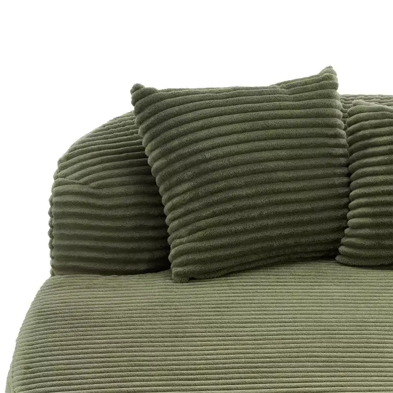 51" Oversized Corduroy Chaise Lounge Sofa Bed with 2 Pillows, Boneless Design