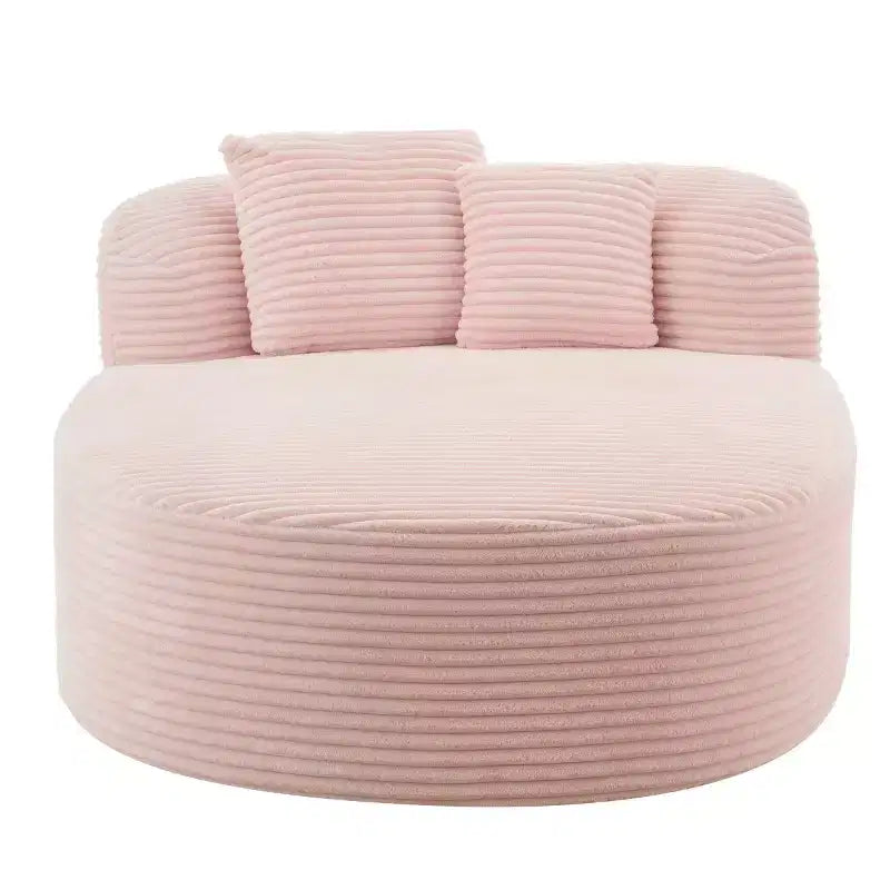 51" Oversized Corduroy Chaise Lounge Sofa Bed with 2 Pillows, Boneless Design