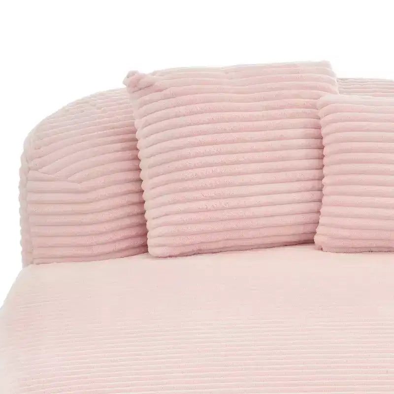 51" Oversized Corduroy Chaise Lounge Sofa Bed with 2 Pillows, Boneless Design