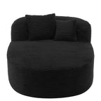 51" Oversized Corduroy Chaise Lounge Sofa Bed with 2 Pillows, Boneless Design