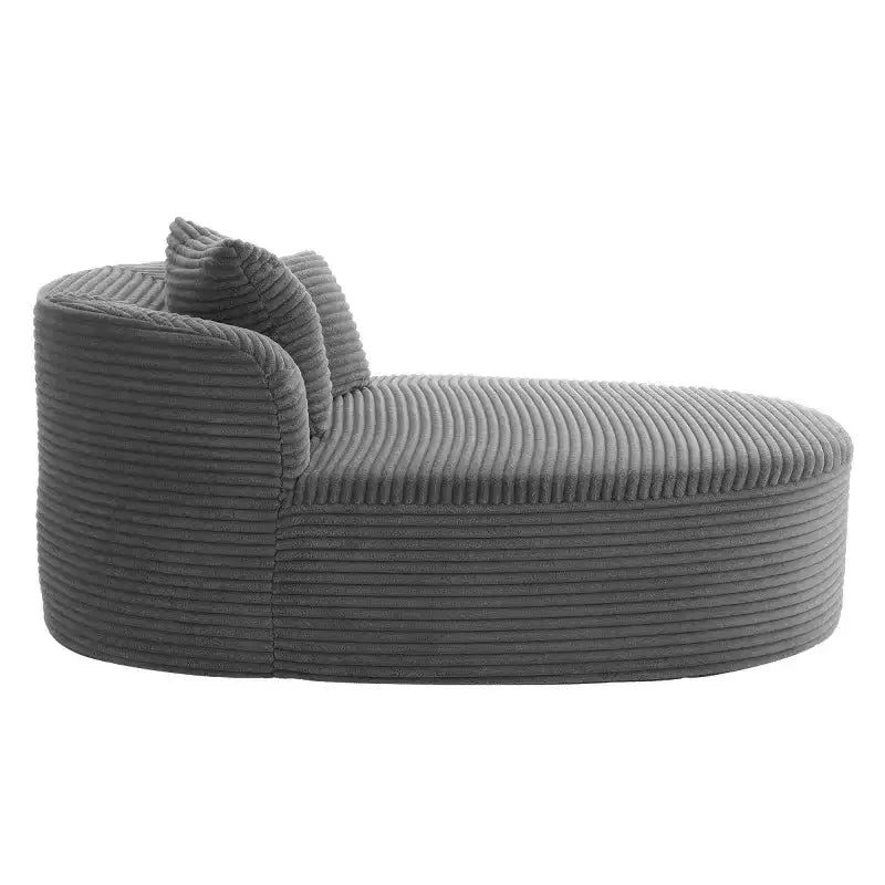 51" Oversized Corduroy Chaise Lounge Sofa Bed with 2 Pillows, Boneless Design