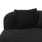 51" Oversized Corduroy Chaise Lounge Sofa Bed with 2 Pillows, Boneless Design