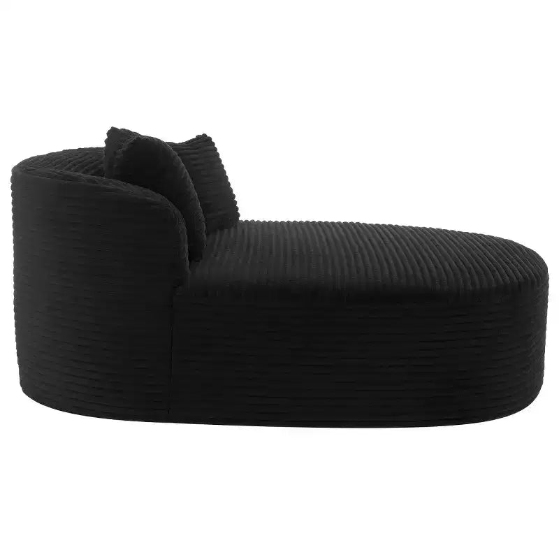 51" Oversized Corduroy Chaise Lounge Sofa Bed with 2 Pillows, Boneless Design