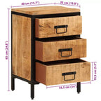 Bedside Cabinet with Drawer & Open Shelf, Natural Wood Color