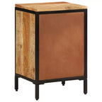 Bedside Cabinet with Drawer & Open Shelf, Natural Wood Color