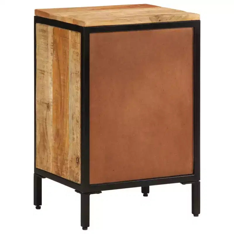 Bedside Cabinet with Drawer & Open Shelf, Natural Wood Color