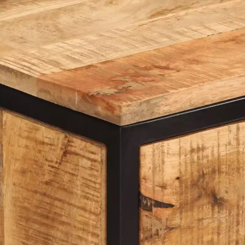 Bedside Cabinet with Drawer & Open Shelf, Natural Wood Color