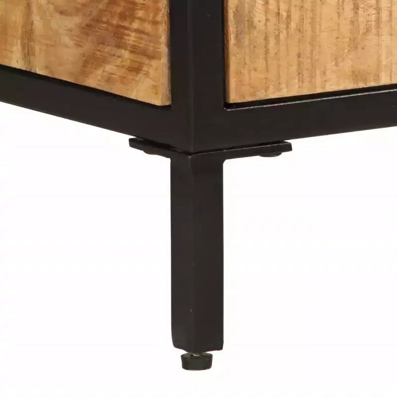 Bedside Cabinet with Drawer & Open Shelf, Natural Wood Color