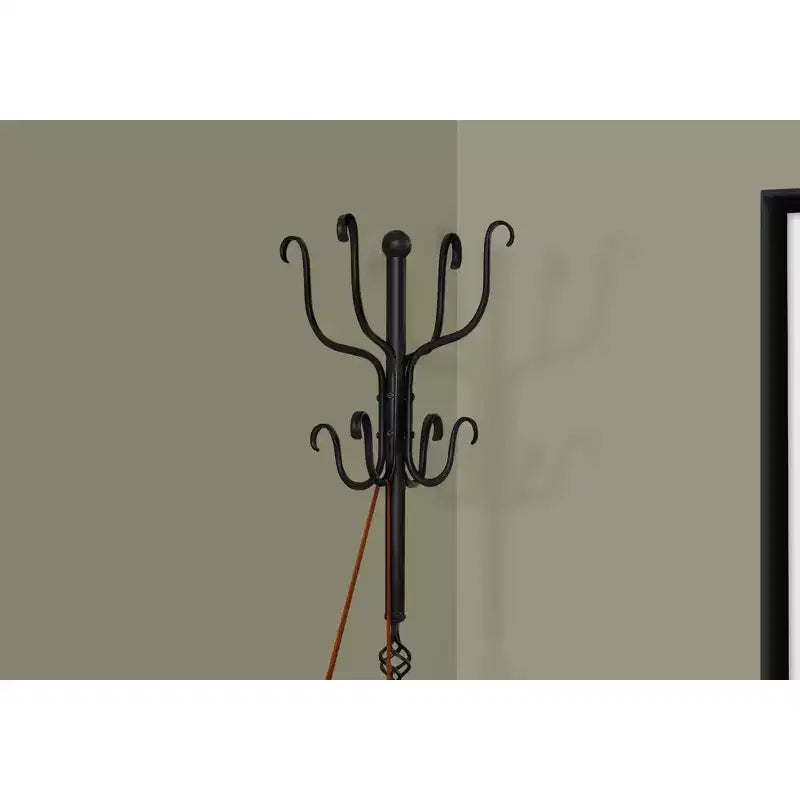 74" Metal Freestanding Coat Rack with 8 Hooks for Entryway, Hallway & Bedroom