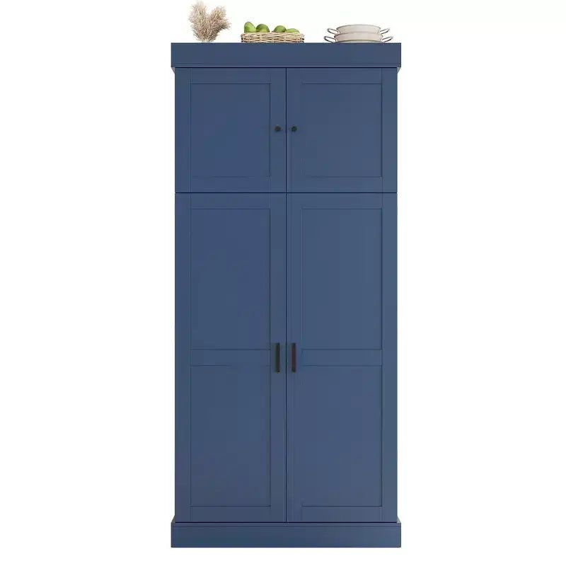 77" Freestanding Kitchen Storage Pantry Cabinet with Door & Adjustable Shelves