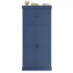 77" Freestanding Kitchen Storage Pantry Cabinet with Door & Adjustable Shelves