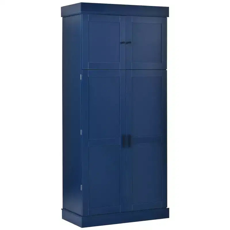 77" Freestanding Kitchen Storage Pantry Cabinet with Door & Adjustable Shelves