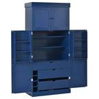 77" Freestanding Kitchen Storage Pantry Cabinet with Door & Adjustable Shelves