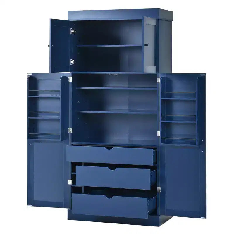 77" Freestanding Kitchen Storage Pantry Cabinet with Door & Adjustable Shelves
