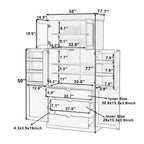 77" Freestanding Kitchen Storage Pantry Cabinet with Door & Adjustable Shelves