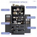 77" Freestanding Kitchen Storage Pantry Cabinet with Door & Adjustable Shelves