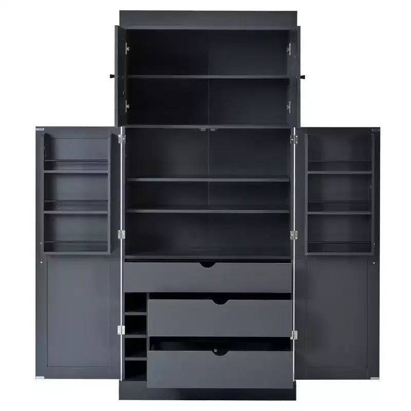 77" Freestanding Kitchen Storage Pantry Cabinet with Door & Adjustable Shelves