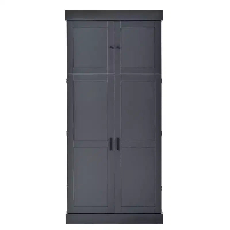 77" Freestanding Kitchen Storage Pantry Cabinet with Door & Adjustable Shelves