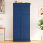 77" Freestanding Kitchen Storage Pantry Cabinet with Door & Adjustable Shelves