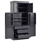 77" Freestanding Kitchen Storage Pantry Cabinet with Door & Adjustable Shelves