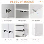77" Freestanding Kitchen Storage Pantry Cabinet with Door & Adjustable Shelves