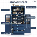 77" Freestanding Kitchen Storage Pantry Cabinet with Door & Adjustable Shelves