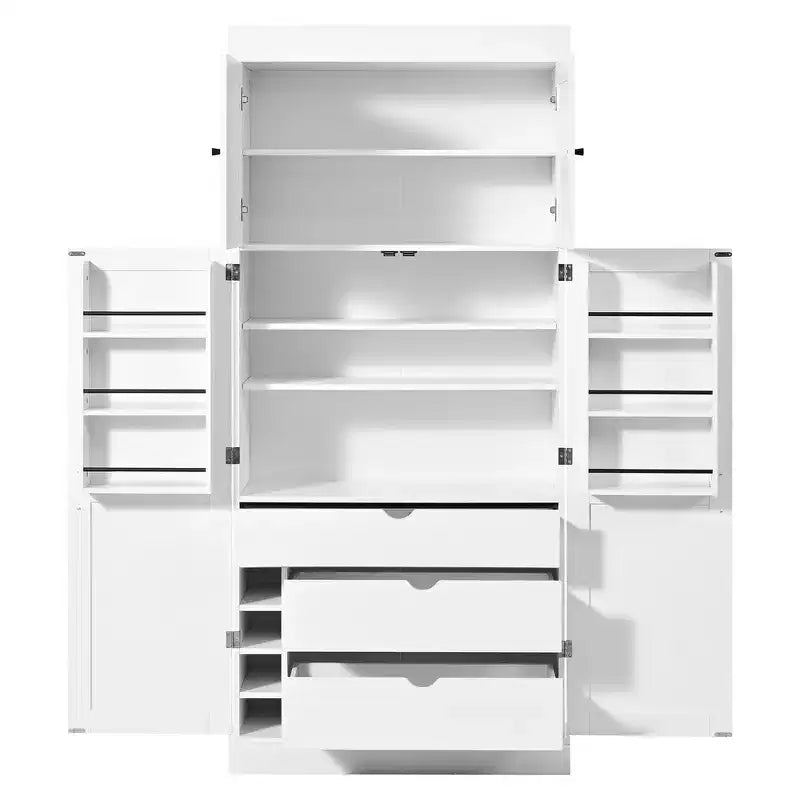 77" Freestanding Kitchen Storage Pantry Cabinet with Door & Adjustable Shelves