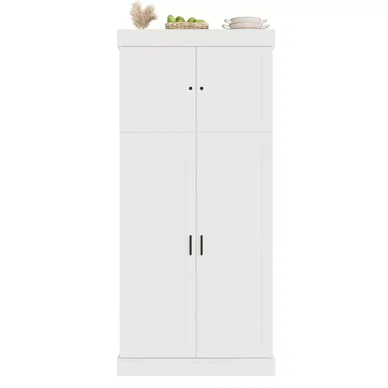77" Freestanding Kitchen Storage Pantry Cabinet with Door & Adjustable Shelves