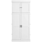 77" Freestanding Kitchen Storage Pantry Cabinet with Door & Adjustable Shelves