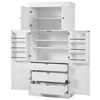 77" Freestanding Kitchen Storage Pantry Cabinet with Door & Adjustable Shelves