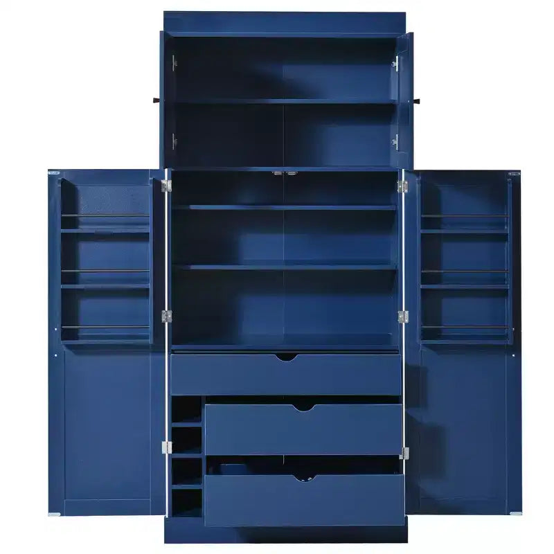 77" Freestanding Kitchen Storage Pantry Cabinet with Door & Adjustable Shelves