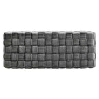 Walnut Finish Woven Upholstered Bench for Bedroom or Entryway