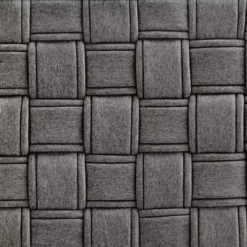 Walnut Finish Woven Upholstered Bench for Bedroom or Entryway