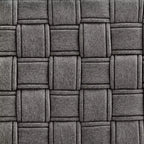 Walnut Finish Woven Upholstered Bench for Bedroom or Entryway
