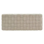 Walnut Finish Woven Upholstered Bench for Bedroom or Entryway