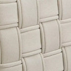 Walnut Finish Woven Upholstered Bench for Bedroom or Entryway