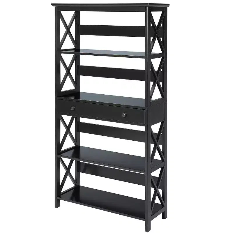 5-Tier Bookcase with Drawer for Living Room or Home Office
