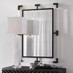 Matte Black Rectangular Wall Mirror, 28" x 38"