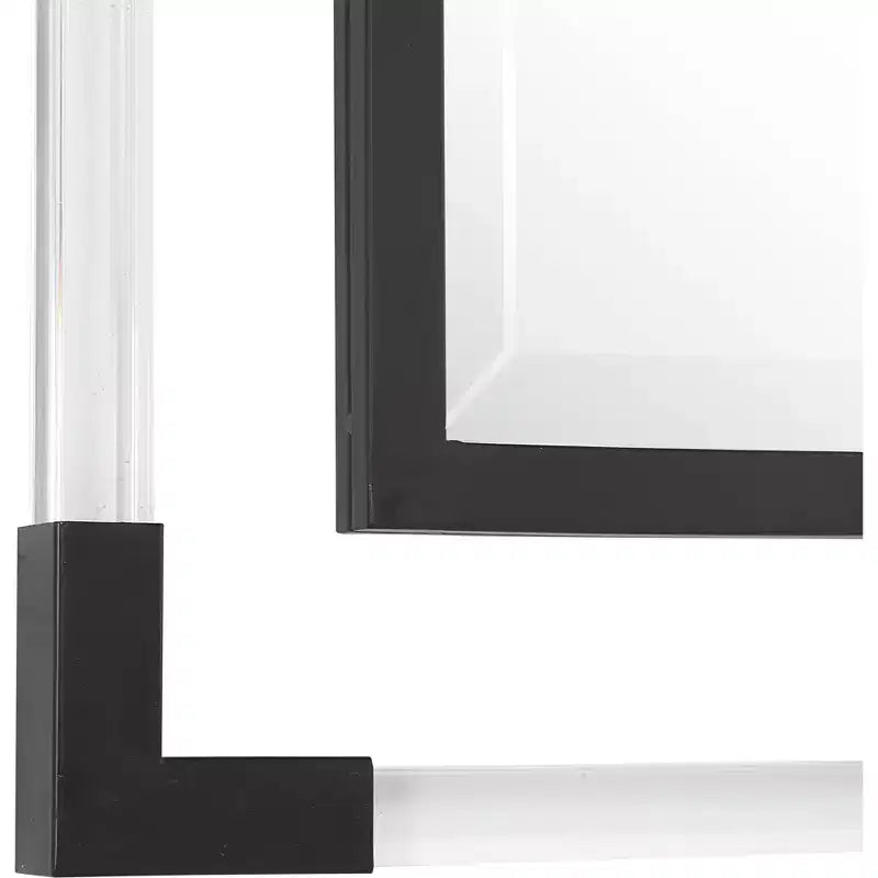 Matte Black Rectangular Wall Mirror, 28" x 38"