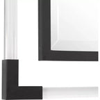Matte Black Rectangular Wall Mirror, 28" x 38"