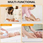 6-Drawer Changing Table Dresser,Baby Nursery Dresser & Diaper Changing Station Featuring Removable Top, Soft Pad, and MultiFunction Storage
