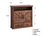 Farmhouse 24 Bathroom Wall Cabinet with Drawer, Double Barn Doors, Adjustable Shelf, White Medicine Cabinet Storage for Bathroom Kitchen Living Room