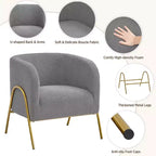 Contemporary Boucle Barrel Accent Armchair for Living Room or Bedroom