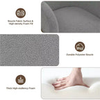 Contemporary Boucle Barrel Accent Armchair for Living Room or Bedroom