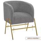 Contemporary Boucle Barrel Accent Armchair for Living Room or Bedroom