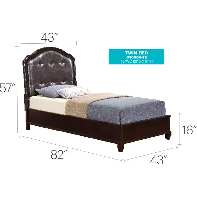 Upholstered Panel Bed, Multiple Sizes